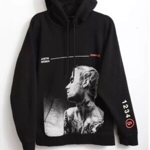 H&M Black Relaxed Fit Justin Bieber Hoodie